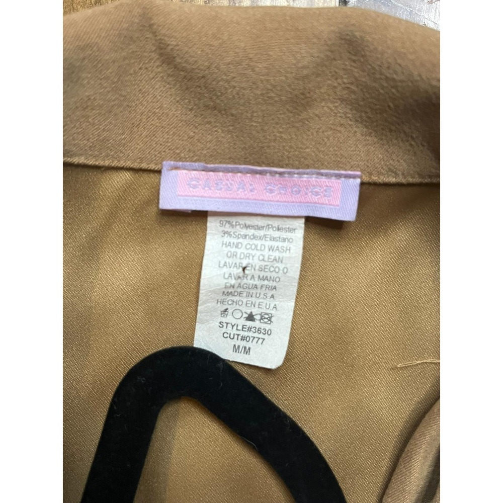 Chic Tan Long‎ Trench Coat Jacket Style M/M - Picture 2 of 3